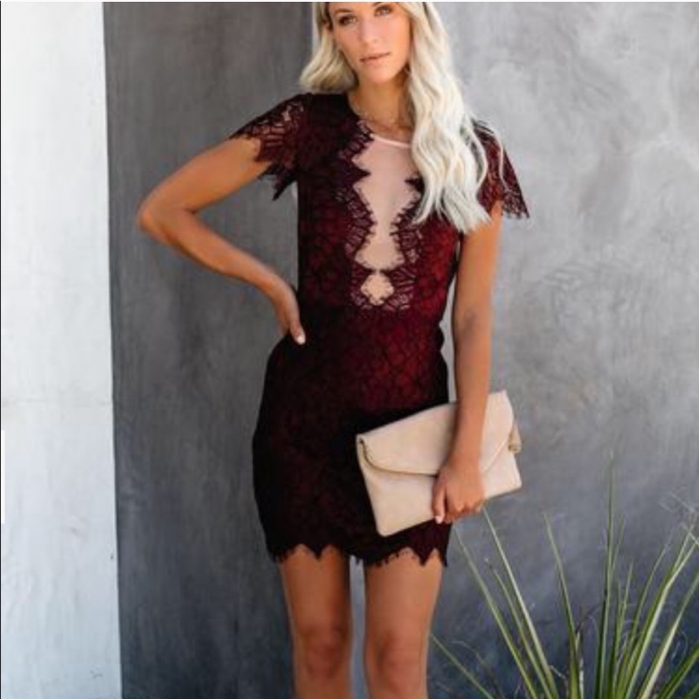 VICI lace Burgundy dress
